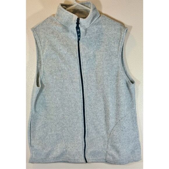 Vintage Made in the USA Fleece Zip Up High Collar Men's Vest Large - Picture 1 of 9
